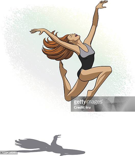 dancer woman leaping - jazz dancing stock illustrations