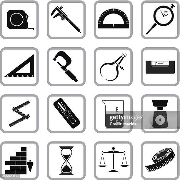 ilustraciones, imágenes clip art, dibujos animados e iconos de stock de medición de - calibrador