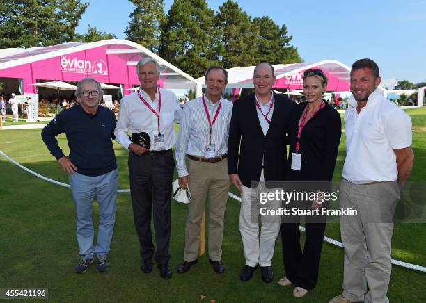 Franck Riboud, President of the Evian Championship and CEO of Danone,Jean Claude Killy, former french skier, Michael Barnier, Vice President of the...