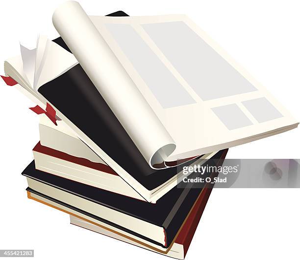 Magazine Stack Vector Stack Of Magazines Vector Photos and Premium High Res Pictures - Getty ...