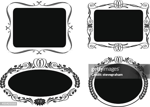 set of ornate frames and labels - plaque stock illustrations