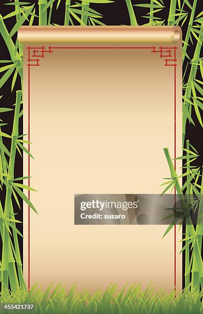 bamboo frame - bamboo forrest in japan stock illustrations