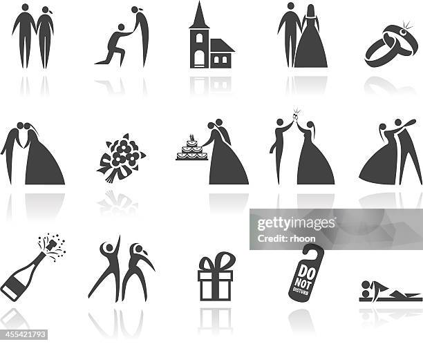 illustrazioni stock, clip art, cartoni animati e icone di tendenza di icone di matrimonio - wedding planning