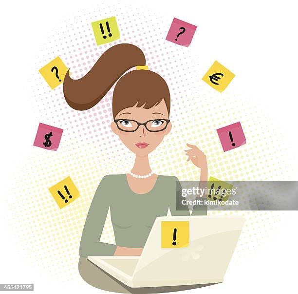 multitasking - auszubildender stock-grafiken, -clipart, -cartoons und -symbole