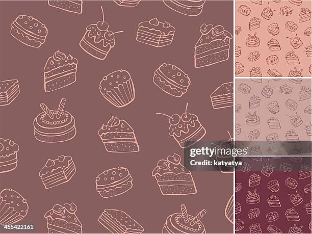 ilustrações, clipart, desenhos animados e ícones de doce padrão - cake