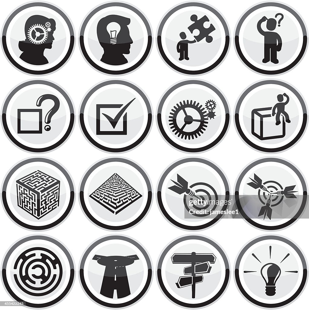 Symbole Problem Problemlösung Symbole Stock-Illustration - Getty Images