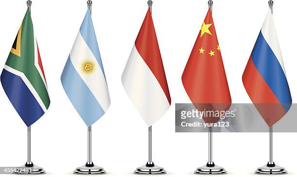 table flags - metal pole stock illustrations