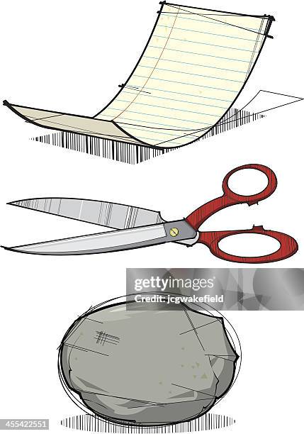 paper, scissors, stone - blunt cut stock illustrations