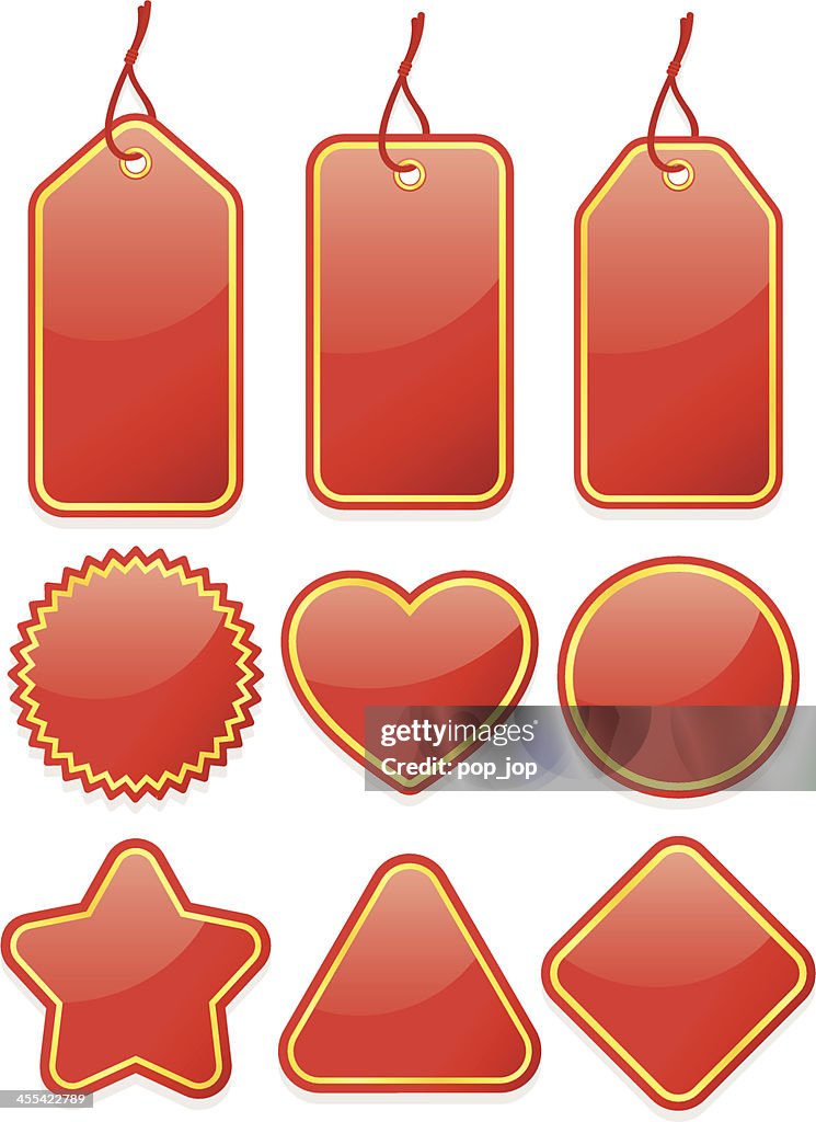 Tag Shape Red Red Tags High-Res Vector Graphic - Getty Images