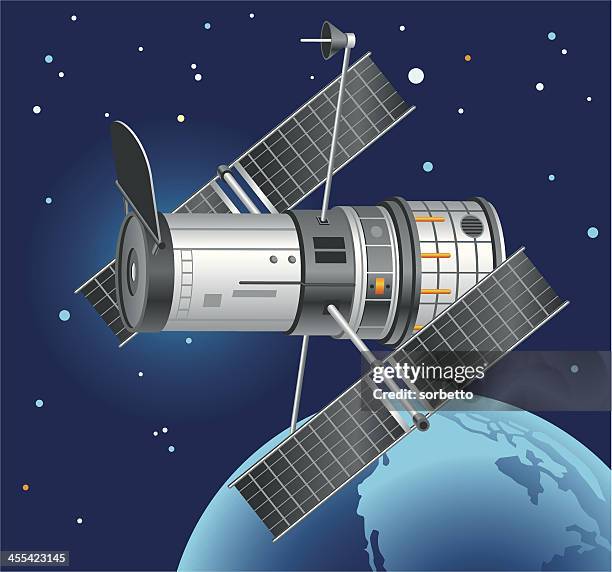 hubble space telescope - hubble space stock illustrations