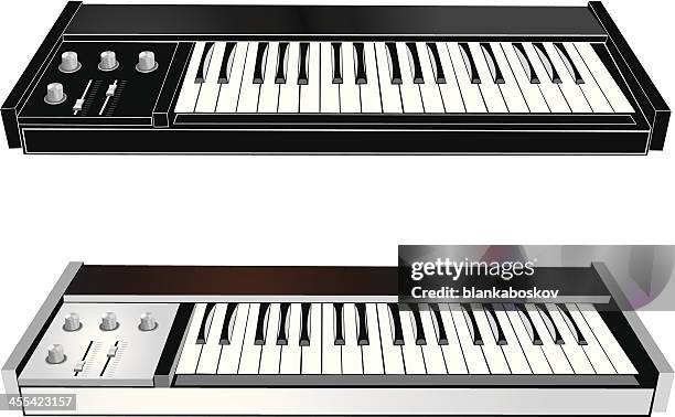 paar synthesizers - synthie pop stock-grafiken, -clipart, -cartoons und -symbole