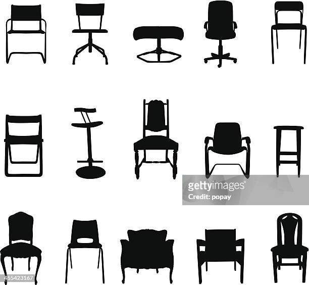chair silhouettes - directors chair stock illustrations