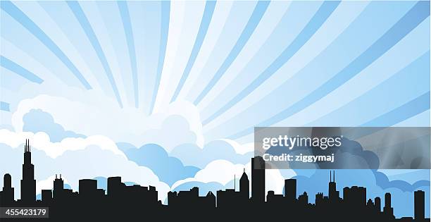 chicago skyline - chicago skyline stock illustrations