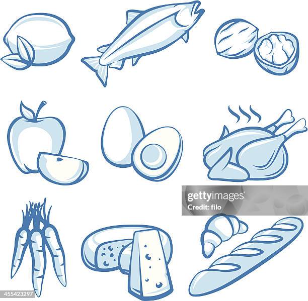 food symbols - chicken parmigiana stock illustrations