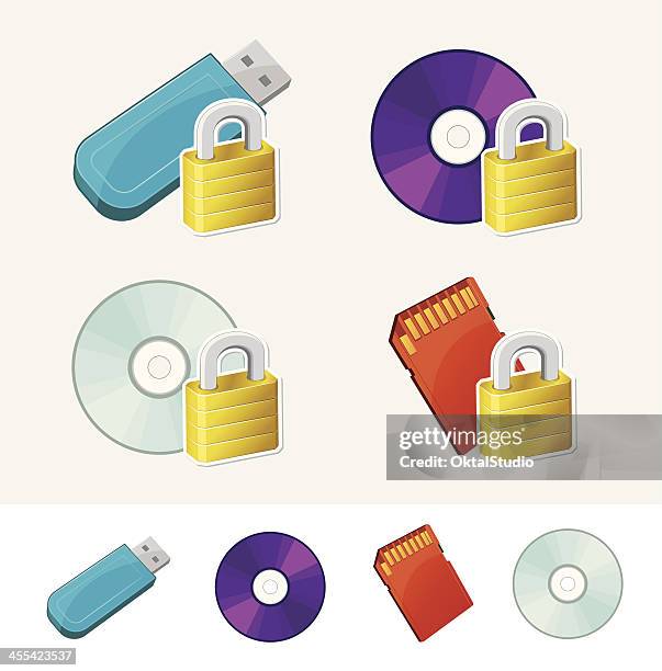 storage media protection - external hard disk drive stock illustrations
