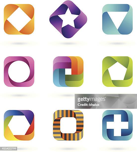 design elements | square set #1 - the pentagon icon stock illustrations