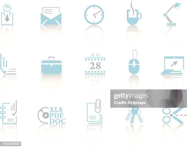 simple blue – office - key dates stock illustrations
