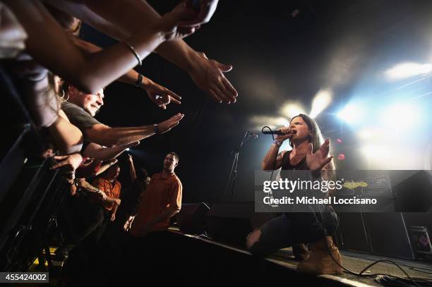Singer Keith "Mina" Caputo of Life Of Agony performs at Starland Ballroom on September 13, 2014 in Sayreville, New Jersey.