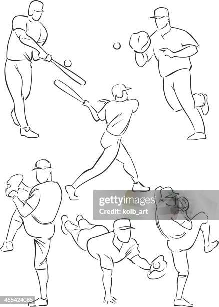 baseball figures 2 - home run icon stock illustrations