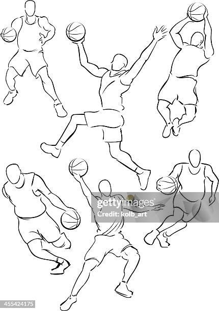 basketball figures 1 - throwing clothes stock illustrations