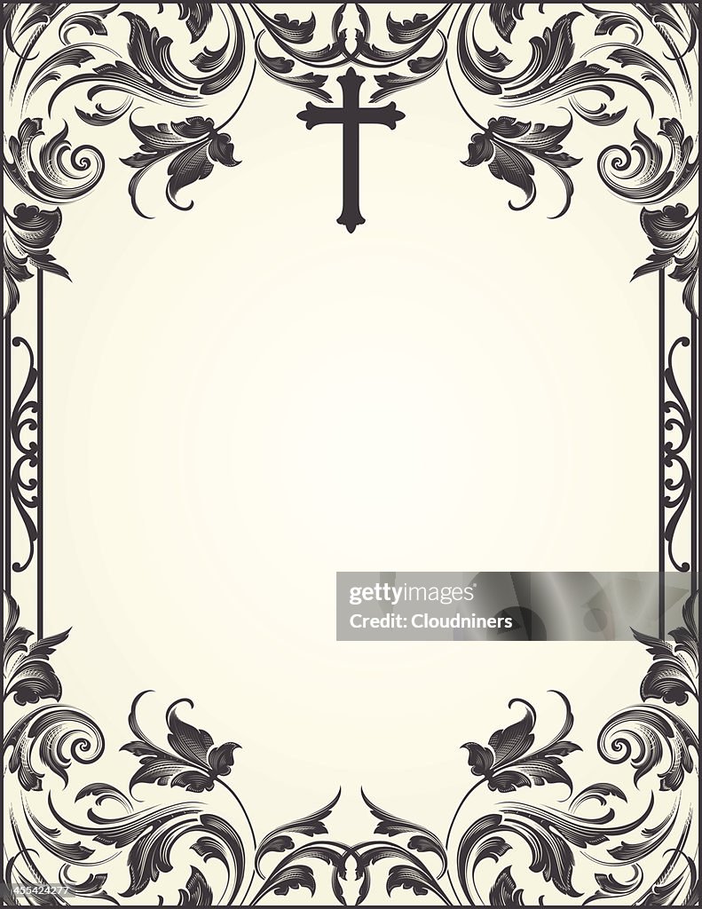 Text Frame Cross Cross Flourish Frame Scrollwork High-Res Vector Graphic - Getty Images