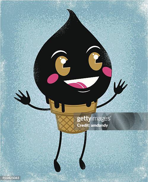 illustrazioni stock, clip art, cartoni animati e icone di tendenza di gelato salta! wow - gelato al caffè e cioccolato