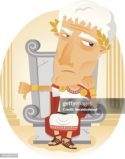 stockillustraties, clipart, cartoons en iconen met a cartoon image of a roman emperor - king royal person