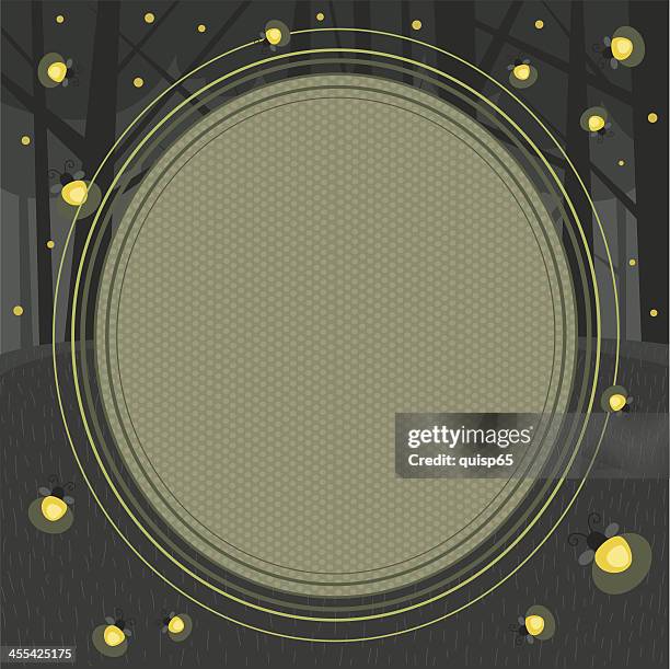 firefly frame - copy space - lightning bugs stock illustrations