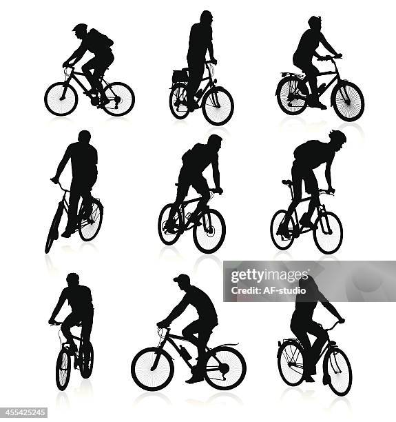 bikers - tricycle stock illustrations