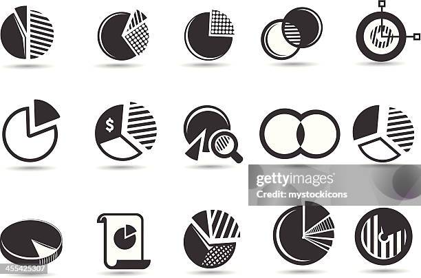 pie chart symbols - venn diagram stock illustrations