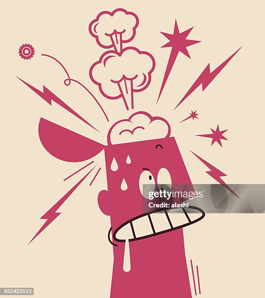 ilustrações de stock, clip art, desenhos animados e ícones de colapso nervoso - raiva emoção negativa