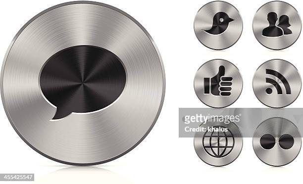 aluminium buttons | blog & social media - brushed steel stock illustrations