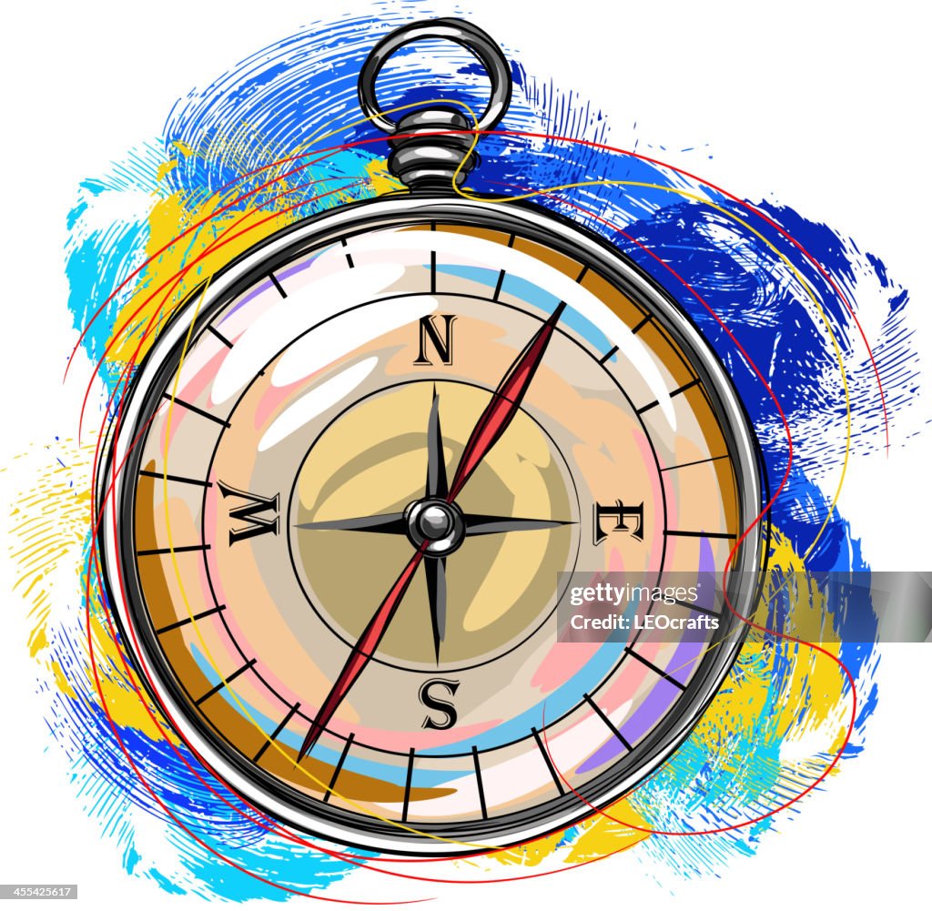 Compass With Color Colorful Compass High-Res Vector Graphic - Getty Images