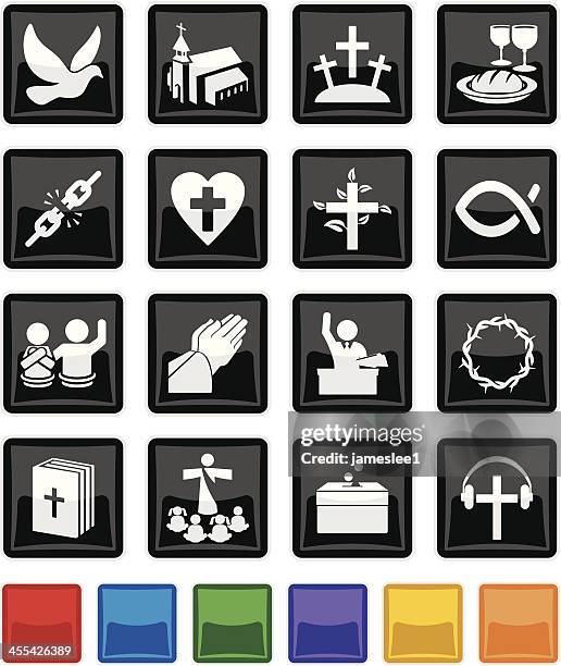 church icon set - baptism stock illustrations