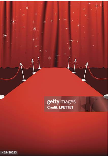 red carpet - vector illustration - red carpet rope stock illustrations