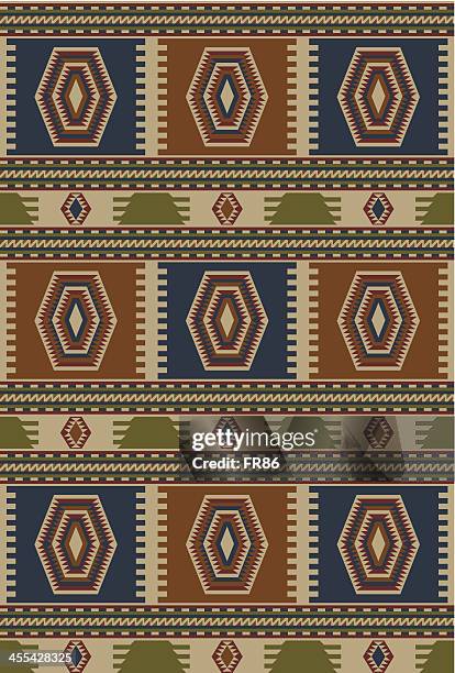 indigenous rug (color) - native american culture pattern stock illustrations