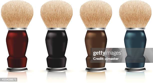 ilustrações, clipart, desenhos animados e ícones de pincel de barba - shaving brush