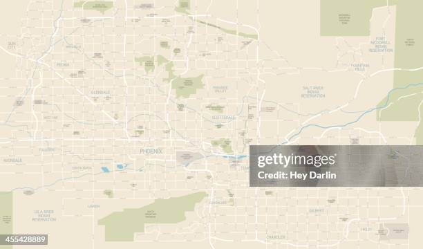 phoenix area map - phoenix arizona stock illustrations