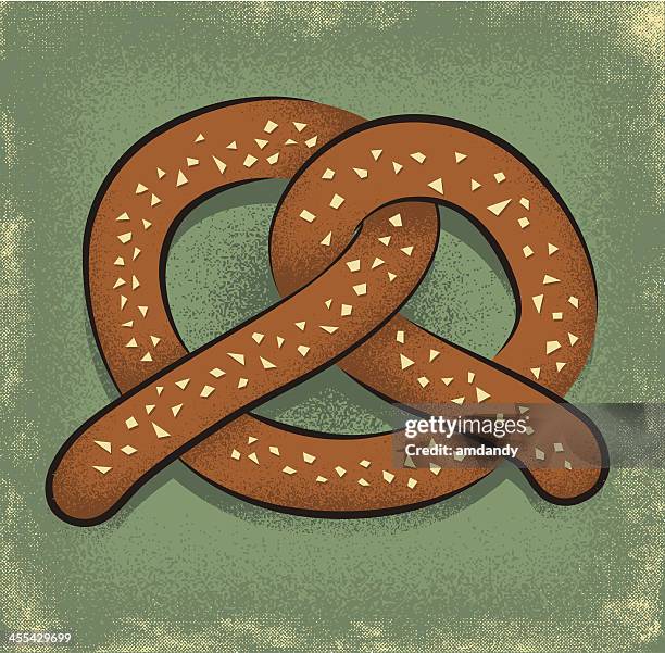 retro pretzel - salted stock illustrations