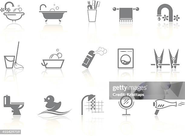 simplicity > bathroom&wc - mirror reflection stock illustrations