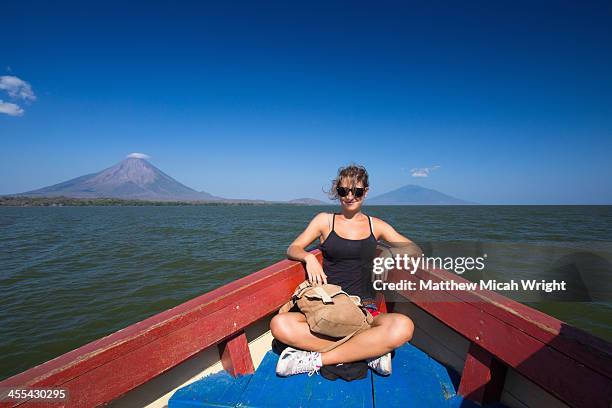 the boat to the volcanic island of ometepe. - concepcion chile stockfoto's en -beelden