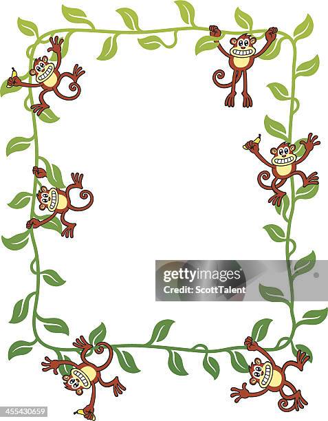 monkey boarder - monkey tail stock illustrations