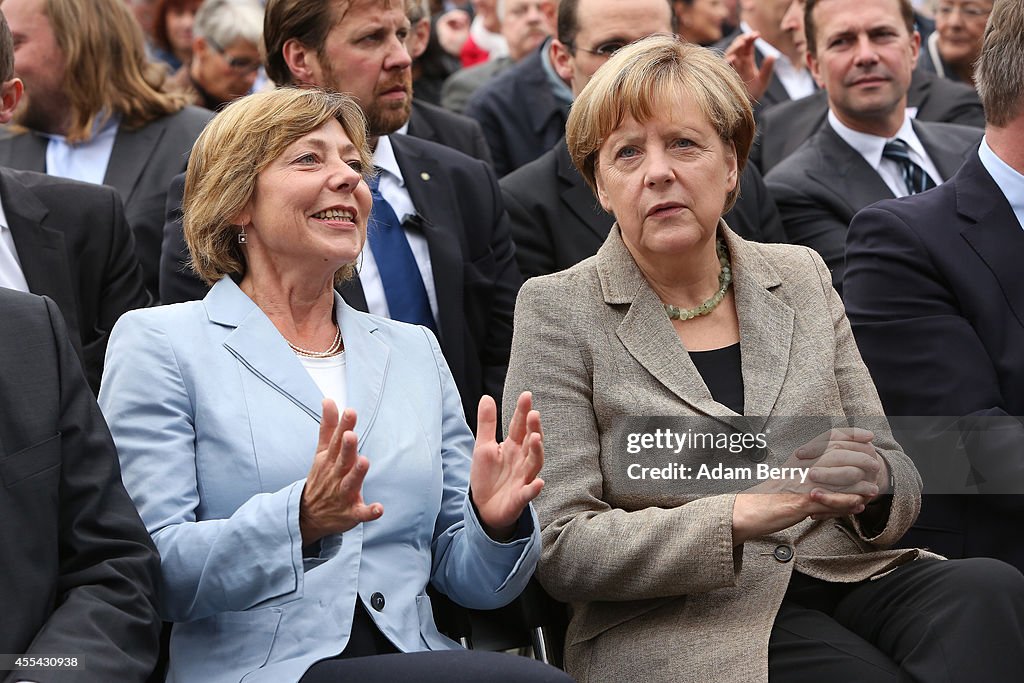 Angela Merkel Speaks At Rally To Protest Against Anti-Semitism