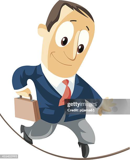 businessman - high wire walker stock illustrations