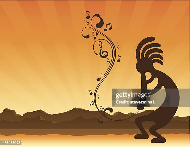 kokopelli in sedona arizona - kokopelli stock illustrations