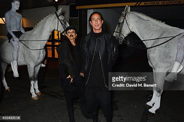 Michele Lamy and Rick Owens attend the party to celebrate the World of Rick Owens at Selfridges during London Fashion Week at Selfridges on September...