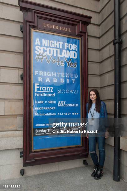 Amy MacDonald attends a photocall to present the event A Night For Scotland, a concert for 'Yes Scotland' Referendum campaign at Usher Hall on...