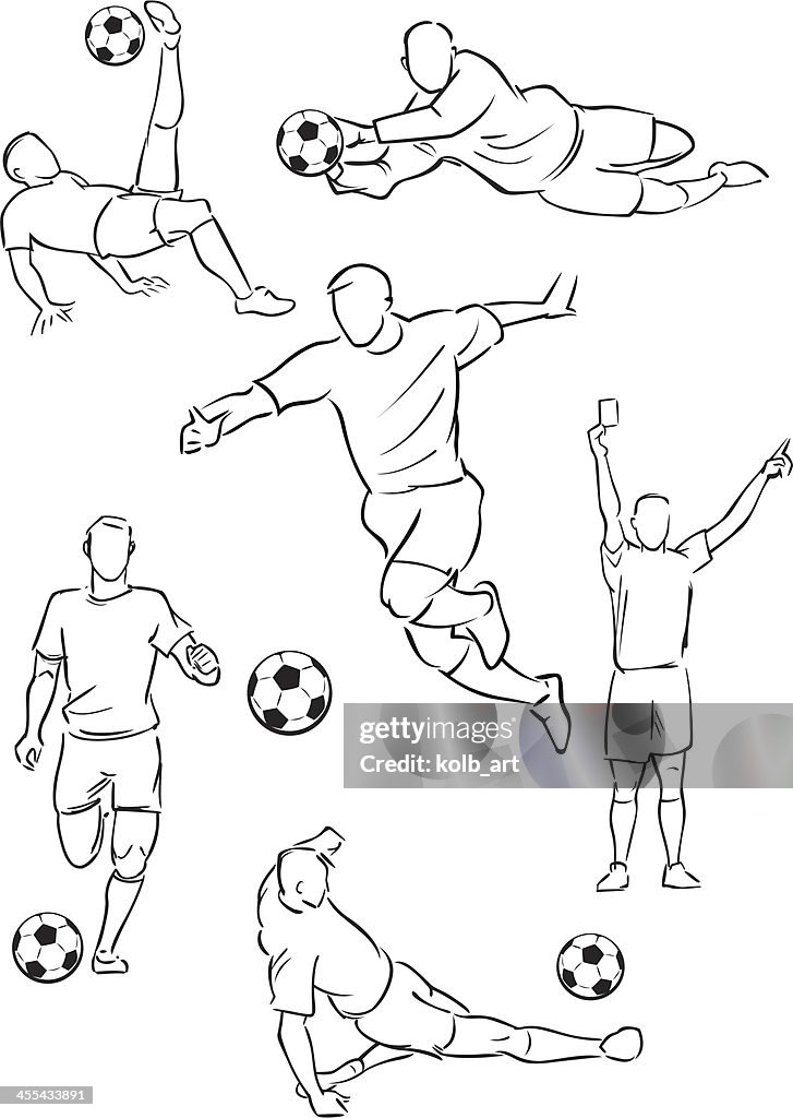 Football playing figures
