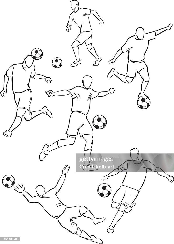 Football playing figures