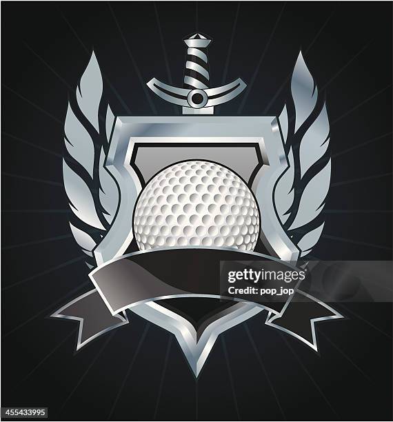 golf logo - black chrome stock illustrations